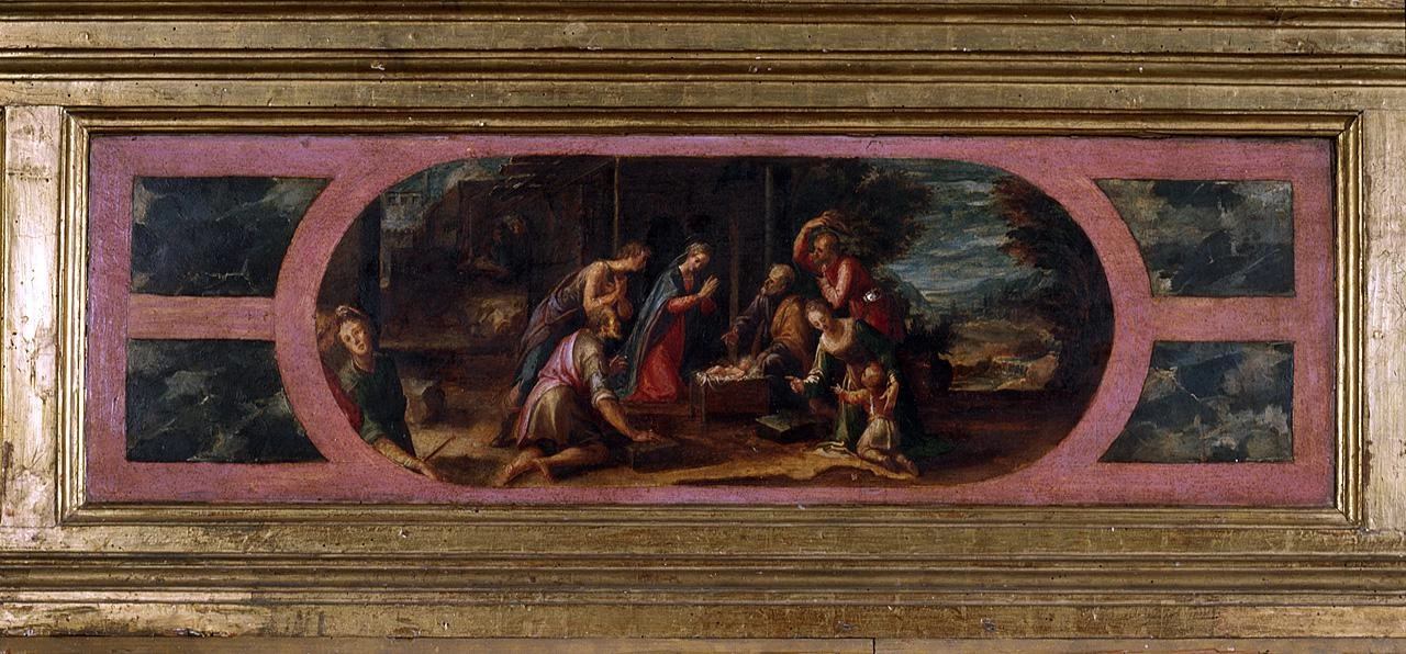 Aurelio Lomi - Adorazione dei Magi. Predella, natività di Gesù, Chiesa di S. Spirito, Firenze